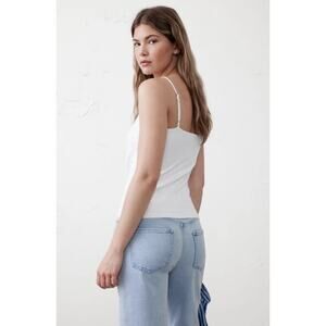 Banana Republic Soft Stretch Adjustable Straps Camisole Tank Top White Sz Large